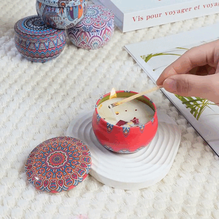 4.5cm Scented Tin Candle (Pack of 2) (Multicolor)