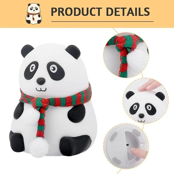 Cute Panda Night Lamp – 7 Color Touch Control, USB Rechargeable Silicone Light | Kid-Friendly | Cute Bedroom Light & Birthday Gift | THEONE GEM STORE