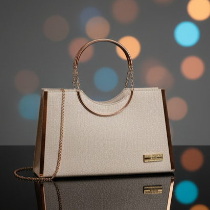 The Flora Luxe 3D Embossed Satchel, Ethereal Embossed Handle Bag, Traditional Embossed Handbag - Beige